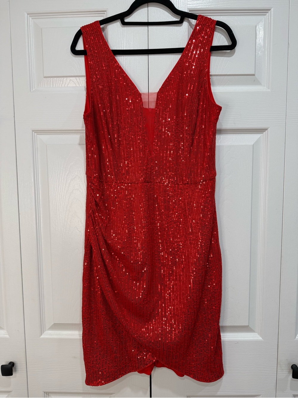 Red Sequin Dress - Mini  XL